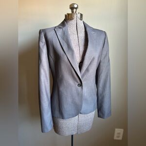 Calvin Klein womans single button grey blazer minimalist neutral workwear power